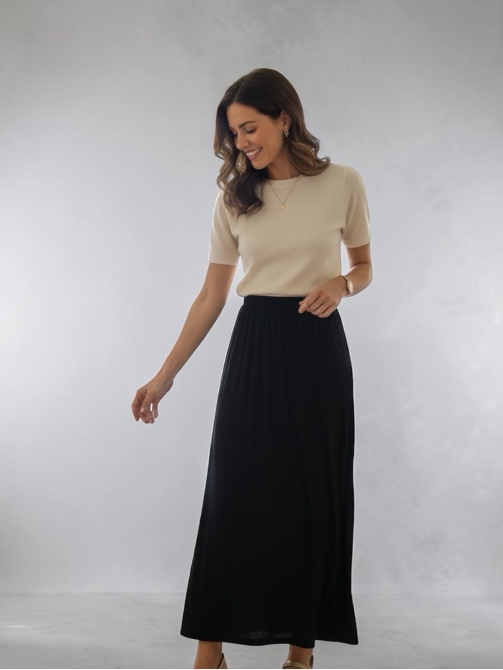 Private Editions by Chico Classic Black Maxi Skirt - Size 1